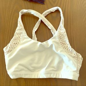 Alo White Detailed Sports Bra